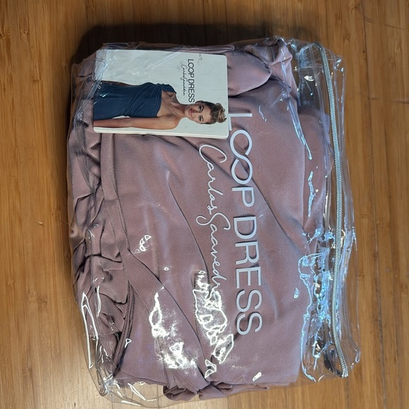 NWT- Carlos Saavedra- Midi Loop Dress in Dusty Rose. Size L - Picture 9 of 9